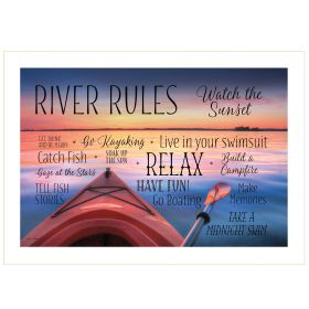 "River Rules" by Lori Deiter, Ready to Hang Framed Print, White Frame