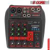 U4 Portable Mini Mixer 4 Channel Audio DJ Console with Sound Card; USB; 48V Phantom Power for PC Recording 5 Core MX 4CH