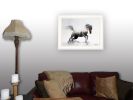 "Running White Stallion" by Andreas Lie, Ready to Hang Framed Print, White Frame