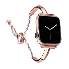 Metal Strap Bracelet T-shaped Thin (Option: Rose Gold-38or40or41MM)