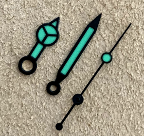 Black Edge Green Luminous Watch Needles (Option: Black Edge Green)