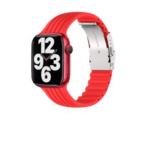 Silicone Stripe IWatch Strap For Men And Women (Option: Red-38or40or41mm)