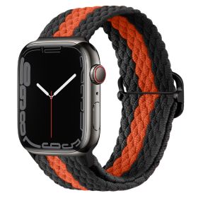 Apple Watch Watchband Adjustable Nylon Braided For Apple Watch7 Strap (Option: Black Room Orange-38\40\41mm)