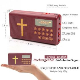 Bible Player New Portable English Player (Color: Red)