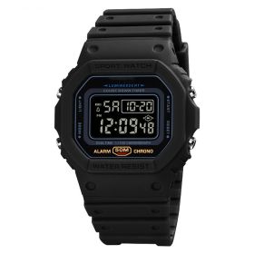 Classic Small Block Electronic Watch (Option: Black machine)