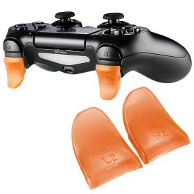 PS4 Extension Button Trigger Button Extension Extended Rubber Pad (Color: Orange)