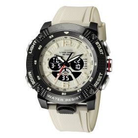 Men's Outdoor Sports Waterproof Electronic Watch (Color: Beige)