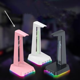 ST2 Headphone Stand Illuminated Headphone Display Stand Detachable Illuminated (Option: Pink-USB)