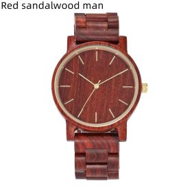 Vintage Casual Wood Watch Fashion (Option: Red sandalwood man)