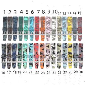 Silicone Black Water Ghost Rubber Watch Strap (Option: Color1-20mm Silver Buckle)