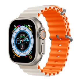 Marine Two-color Silicone Strap Sports (Option: Starlight With Orange-384041mm)