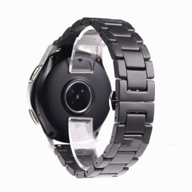 Five-pearl Ceramic Stainless Steel Black Frosted Strap (Option: Full matte black-20MM)