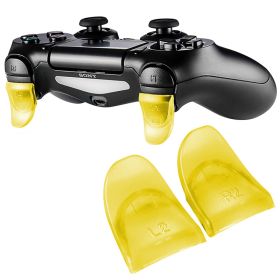 PS4 Extension Button Trigger Button Extension Extended Rubber Pad (Color: Yellow)