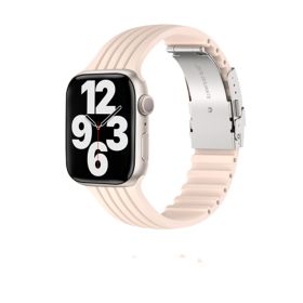 Silicone Stripe IWatch Strap For Men And Women (Option: Sand powder-38or40or41mm)