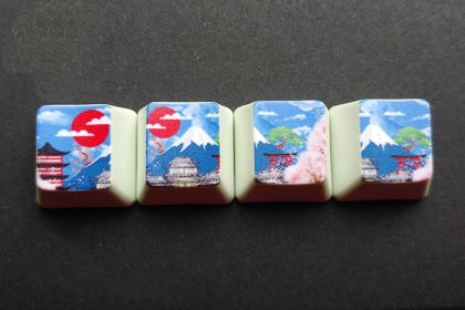 Thickened Direction Keycaps Personalized Custom Keyboard (Option: Mount Fuji R4F area)