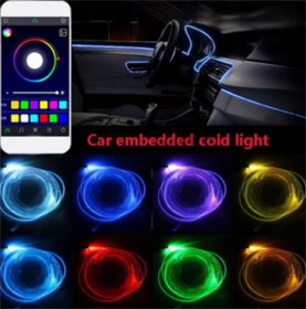 Car Ambient Light 64 Color Cold Light Color Changing Light Guide (Option: APP tow four 6meters-AppUSB)