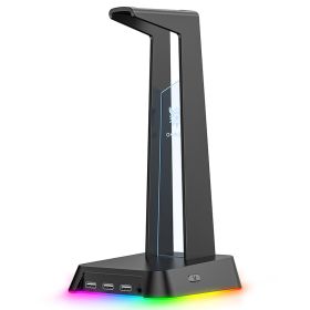 ST2 Headphone Stand Illuminated Headphone Display Stand Detachable Illuminated (Option: Black-USB)