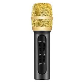 Phone K song condenser sound card microphone (Option: Black-USB)