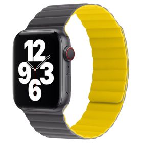 Double-sided Magnetic Absorption IWatch Strap (Option: Greyish yellow-38or40or41mm)