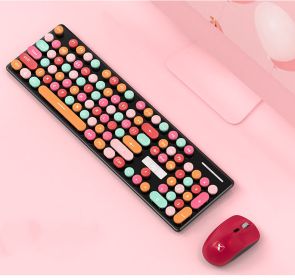 Rechargeable Candy Lipstick N620 Wireless Keyboard Mouse Set (Option: Yellow-Rechargeable version)