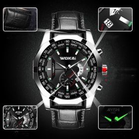 Watch Calendar Steel Band Non Mechanical (Option: Black side belt)