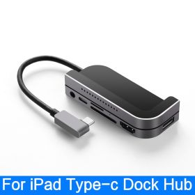 Docking Station Type-c Converter USB Reader HDMI (Option: Silver aluminum grey dock)