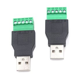 Solderless Terminal Male Female USB Plug (Option: Male head-2PCS)