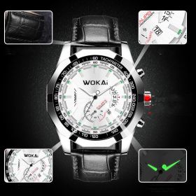 Watch Calendar Steel Band Non Mechanical (Option: Belt white face)