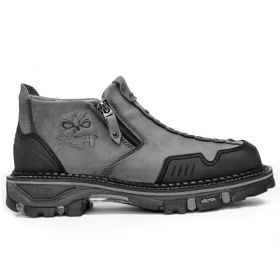 Men's Dr Martens Boots Halloween Skull Booties (Option: Gray-38)