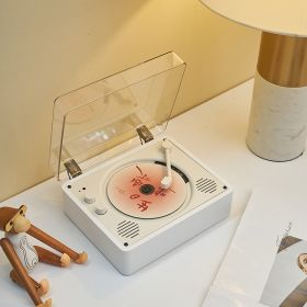 Wooden Vintage Portable Tray CD Player Player (Option: White Wood Grain)