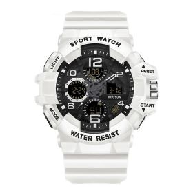 Men's Waterproof Luminous Outdoor Sports Versatile Electronic Watch (Color: White)