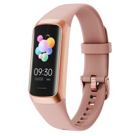 C60 Thermometer Step Heart Rate Blood Pressure Light And Thin 1.1-inch MOLED Display Intelligent Watch (Color: Pink)