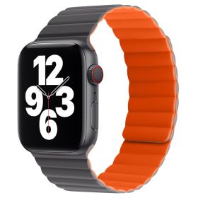 Double-sided Magnetic Absorption IWatch Strap (Option: Greyorange-38or40or41mm)