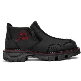 Men's Dr Martens Boots Halloween Skull Booties (Option: Red-38)