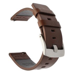 Quick Detachable Cowhide Strap (Option: Brown belt silver buckle-22mm)