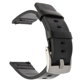 Quick Detachable Cowhide Strap (Option: Black belt silver buckle-22mm)