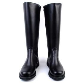 Men's Solid Color Minimalist Leather Long Boots (Option: Women's Single-38)