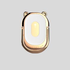 Metal Phone Holder Ring Buckle Bear (Option: Piano white)