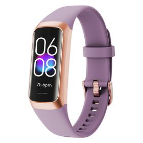 C60 Thermometer Step Heart Rate Blood Pressure Light And Thin 1.1-inch MOLED Display Intelligent Watch (Color: PURPLE)