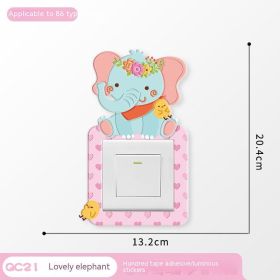 Household Light Switch Decorative Three-dimensional Stickers (Option: 22 Cute Elephant)