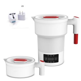 Mini Portable Travel Silicone Electric Kettle (Option: White-US)