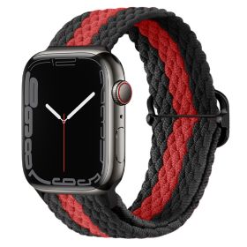 Apple Watch Watchband Adjustable Nylon Braided For Apple Watch7 Strap (Option: Black Room Red-38\40\41mm)