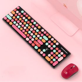 Rechargeable Candy Lipstick N620 Wireless Keyboard Mouse Set (Option: Flame red-Rechargeable version)