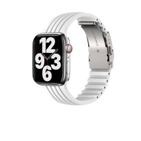 Silicone Stripe IWatch Strap For Men And Women (Option: White-38or40or41mm)