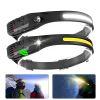 Built-in Battery Sensor Headlamp COB LED USB Rechargeable Headlamp With 5 Lighting Modes