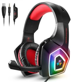 Dragon Stereo LED Gaming Headset with Microphone (Color: Red)