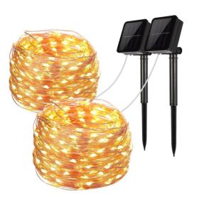 Mini Fiery 100 Lights Shine Like Firebugs With Solar Power (Color: White)