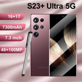 Hot Sale Brand New Smart Cell Phone S23+ Ultra Dual Nano SIM Android Version Ready In Stock (Color: rose)