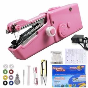 Handheld Mini Sewing Machine Set (Color: Pink)