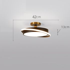 Bedroom Light Nordic Simple Modern Light Luxury Creative Round Led Ceiling Light Restaurant Designer Master Bedroom Room Light (Option: Electrodeless Dimming-40cm Black Gold)